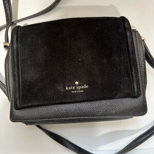 Kate Spade black velvet cross body bag